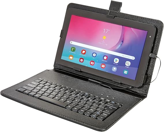 Craig CMP840 BUN-BK-HD Quad Core 10.1 in. Tablet with Keyboard Case and Headphones in Black