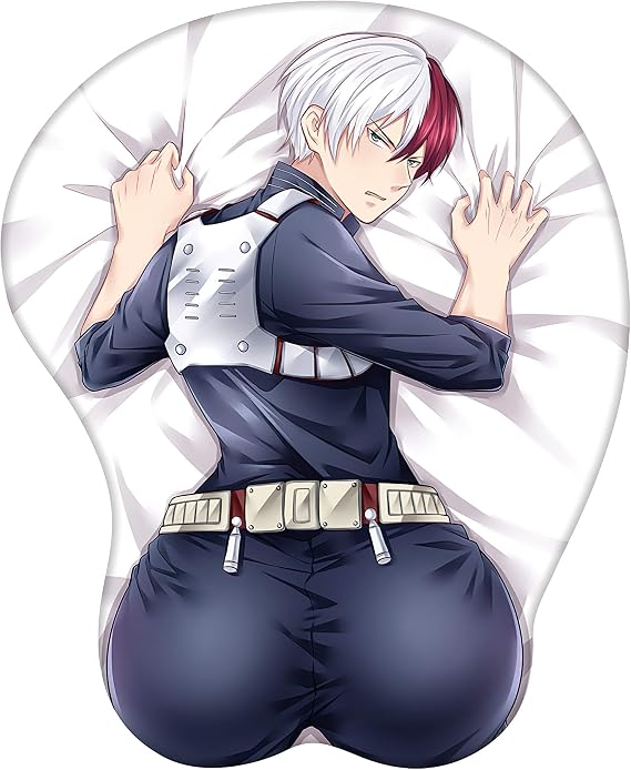 3D AnimeMouse Pad Wrist Support Cartoon Silica Gel Mousepad Wrist Cushion Pad Nonslip Mouse Pad Pain Relief 2-Way Skin,Shoto Todoroki PXYWSWD