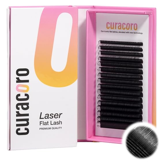 Curacoro Laser Flat Lash Extensions 0.15 CC Curl 7-15mm
