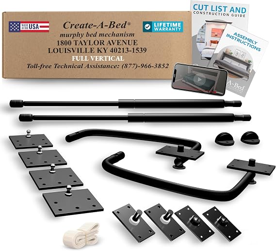 Full Size Deluxe Murphy Bed Kit, Vertical 141 Parallel Import