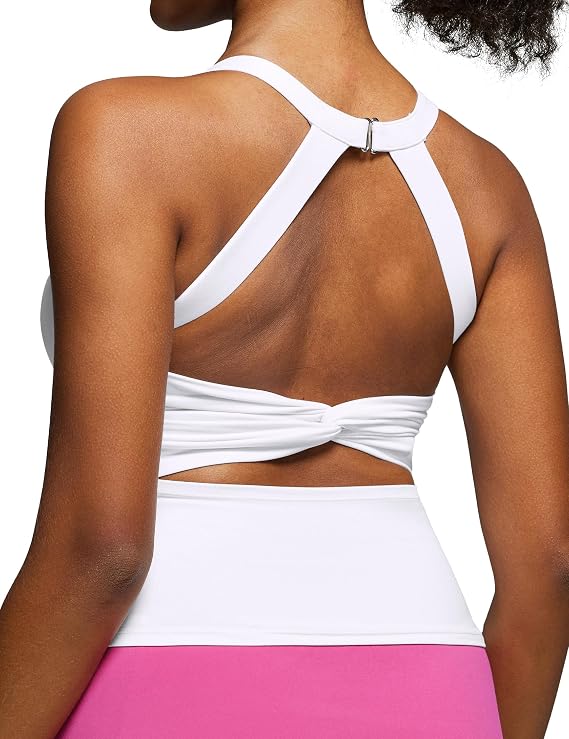 Heathyoga Workout Tank Tops Women with Built in Bras Racerback Tank Tops for Women Trendy Cut-Out Summer Tops Yoga Pilates