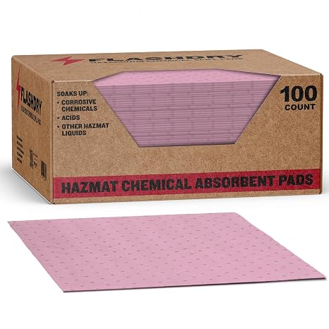 FlashDry Chemical Quick Spill Absorbent Pads, 17.5"x13.5", 100 Count