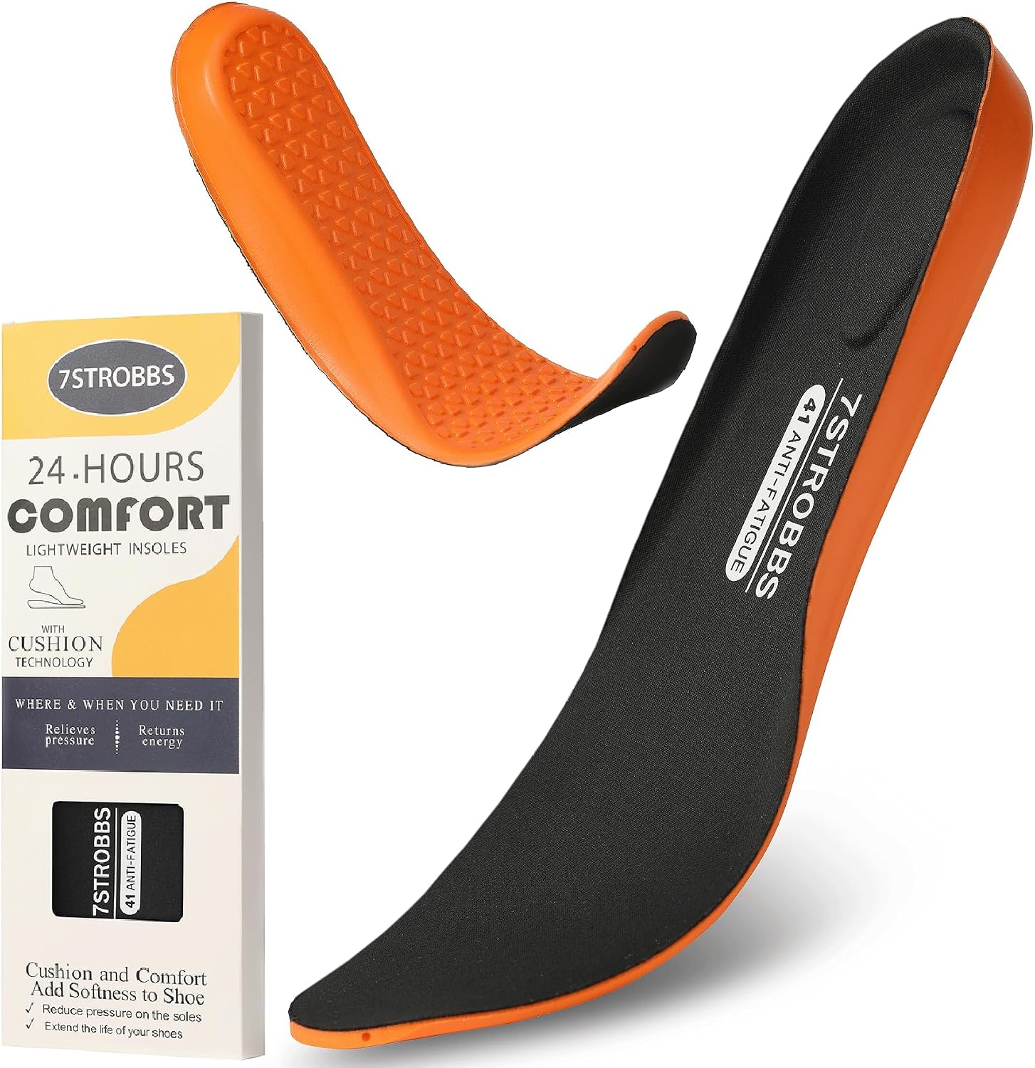 Insoles for Men, Comfort Gel Inner Soles, Cushion Shock Absorber Work Inserts,Non Slip Innersoles Replacement Insole for Walking Boots, Work Shoes, Hiking Boot, Trainers Black UK 11