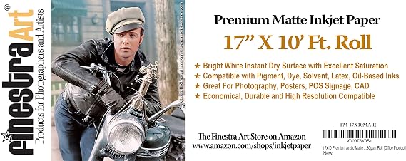 17" X 10' Premium Matte Inkjet Photo Paper - Roll