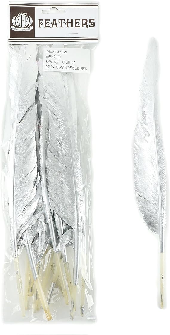 Zucker Feather (TM) - Gilded Goose Pointer Feathers Silver