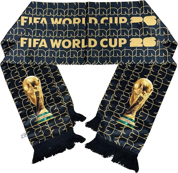 2Pcs World Cup Scarf 2026 Merchandise, Lightweight Summer Breathable Mesh Scarf, Stadium Decoration & Sun Protection, USA Canada Mexico World Trophy Design Scarves