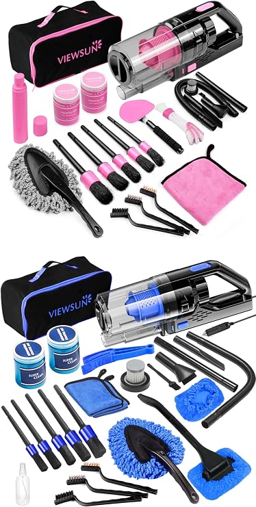 36PCS Car Cleaning Kit, Complete Car Cleaning Supplies with 2 car Vacuum for Deep Cleaning