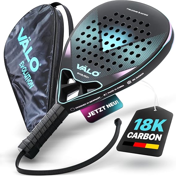 Padel Racket 360g 18k Carbon Padel for Beginners & Advanced Users Thanks to Comfort Grip & Diamond Shape for Control & Dynamics Padel Racket + Bag Men & Women