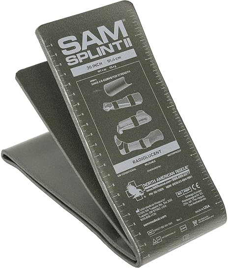 North American Rescue SAM Splint II NAR Moldable, Lightweight, Strong, Waterproof, Reusable Splints for Arms, Legs, Fractures (50-1005)