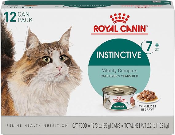 Royal Canin Feline Health Nutrition Instinctive 7+ Mature Thin Slices in Gravy Cat Food, 3 oz (Pack of 12)