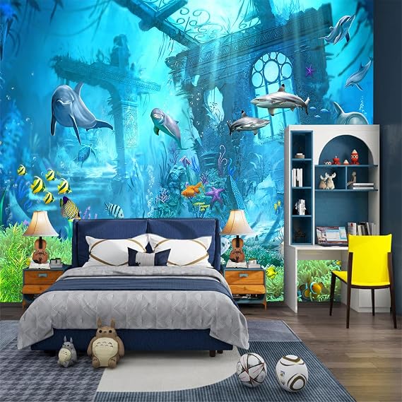 Underwater World Wall Murals Peel and Stick 118"x78.7"