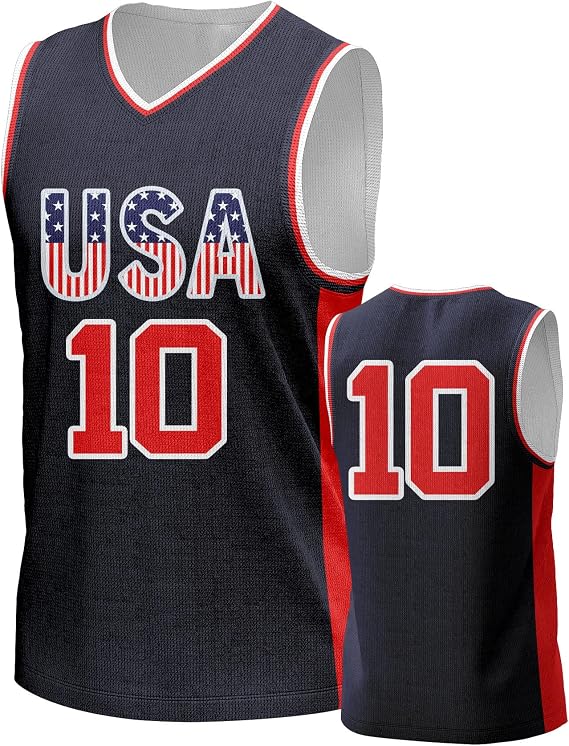 USA Basketball Jersey for Men Sleeveless Number Tank Top