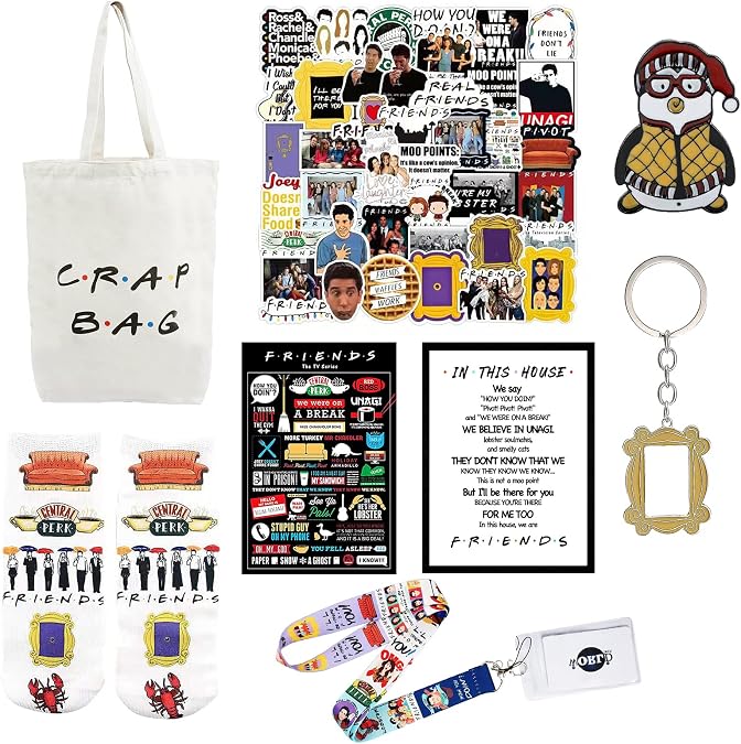 107 PCS Friends TV Show Merchandise Gift Set Decor For True Friends Fans Housewarming Birthday Christmas Anniversary Wedding Gift Idea Friends TV Show Gifts For Women
