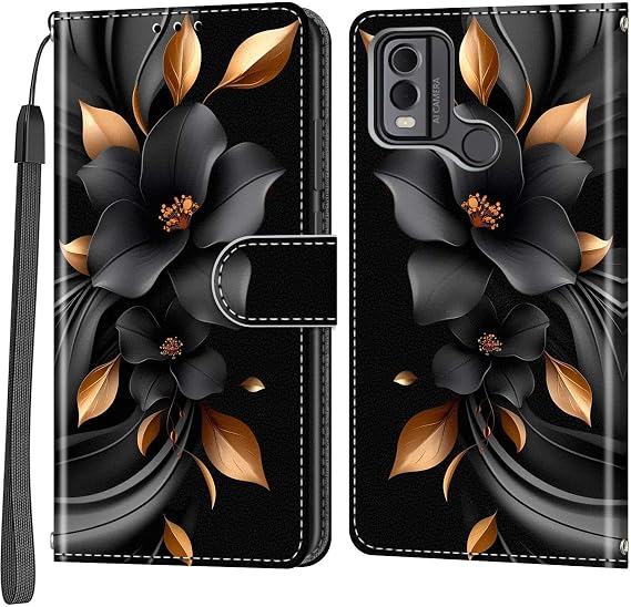 Mobile Phone Case for Nokia C32 / C22 Case Shockproof Protective Case with Stand Function Card Slots Protective Case Compatible Nokia C32 / C22