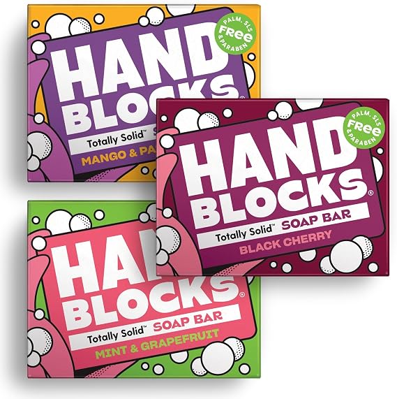Hand Blocks: Mixed 3 Pack - Cold Processed Natural Soap Bars - Plastic, Palm, SLS, SLES & Paraben Free