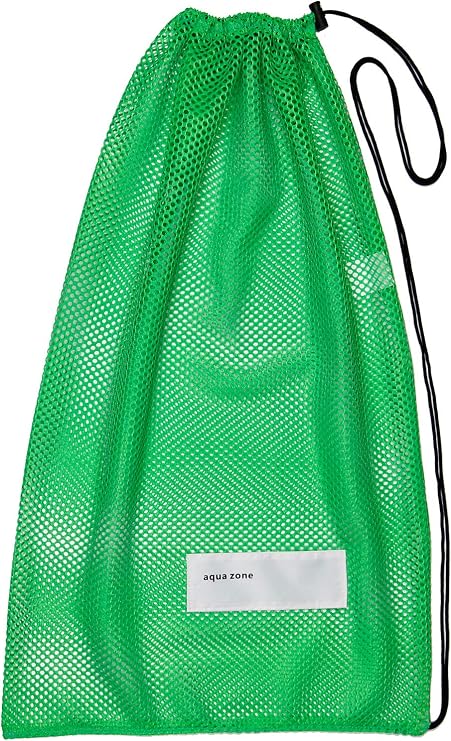 aqua zone Drawstring Mesh Sports Bag for Swimming Beach Diving Travel Gym