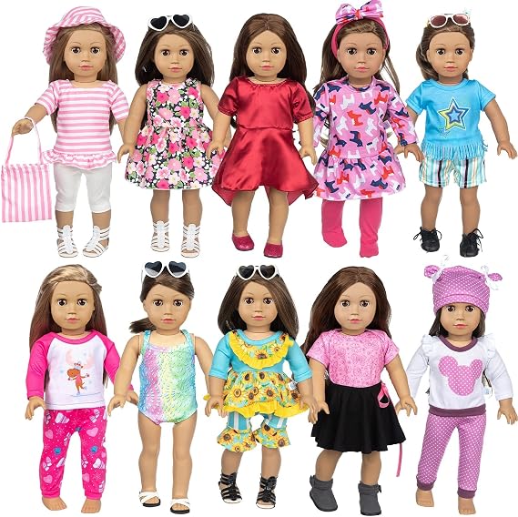 BDDOLL 23 Pcs 18 Inch Girl Doll Clothes and Accessories for 18 Inch Doll