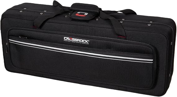 Crossrock Bb Tenor Saxophone Foam Case | Lightweight Black Gig Bag with Modern Fabric, Plush Interior & Storage Compartments (CRP300TSBK-R)