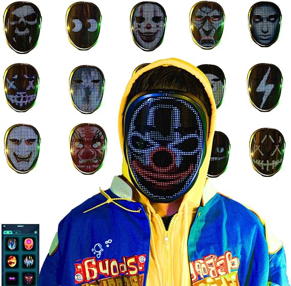 LED App Mask, Cosplay Fever, Mask for Cosplay Costume Party, App Control Dress Up Idea Mask