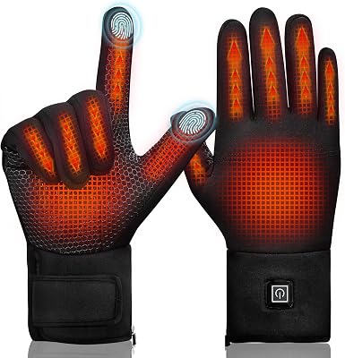 Heated Glove Liners for Men Women, Rechargeable Electric Gloves Battery Hand Warmer for Winter Sports Snow Biking Riding Skiing