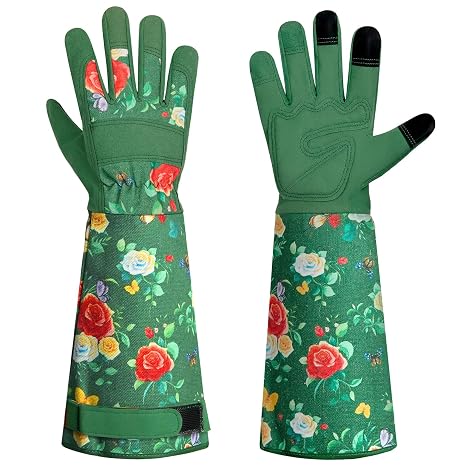 DLY Gardening Gloves for Women, Gardening Gifts for Ladies, Green, Medium