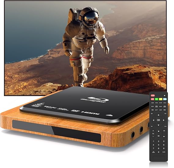 1080P Full HD Blu-ray Player with HDMI&AV, Dolby Digital, USB Playback, Region A1 Blu-ray & Region 1 DVD Support, Includes Remote & Cables