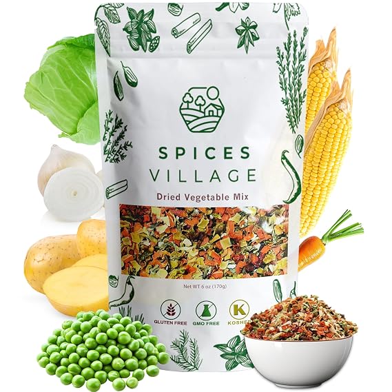 SPICES VILLAGE Dried Vegetable Soup Mix, Dried Ramen Toppings, 6 oz, Kosher