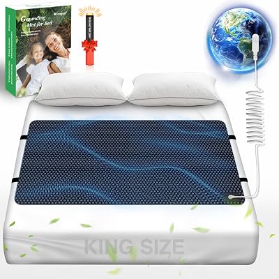 Grounding Mat for Bed, Grounded Pad for Sleep, Anti-Slip PU Leather Grounded Mat with Grounding Cord 2776, King