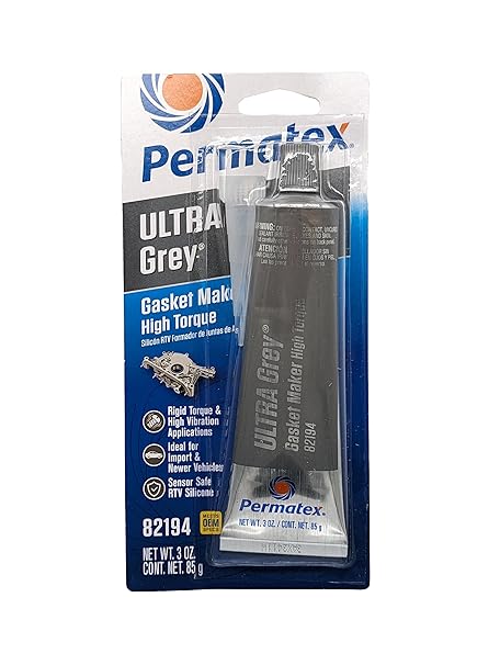 Permatex 82194 Ultra Grey Rigid High-Torque RTV Silicone Gasket Maker, 3.0 oz.
