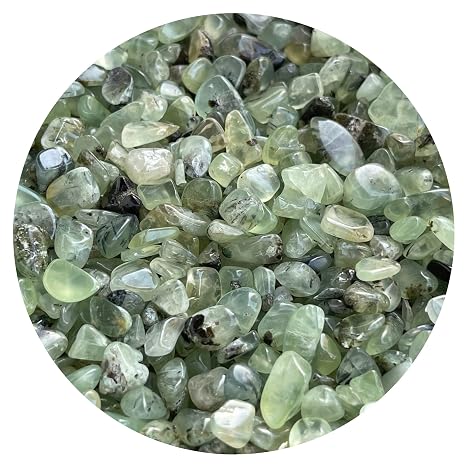 Green Prehnite-Small Chips Natural Mini Green Prehnite-Small Stones, Crushed Undrilled Green Prehnite-Small, Semi-Tumbled Genuine Green Prehnite-Small (1/4 lb)