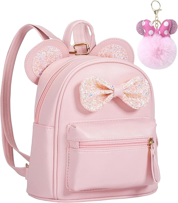 Mini Backpack Sequin Bow Mouse Ears for Toddler Girls | Kids Daypacks, Princess Backpack, Holiday Backpack