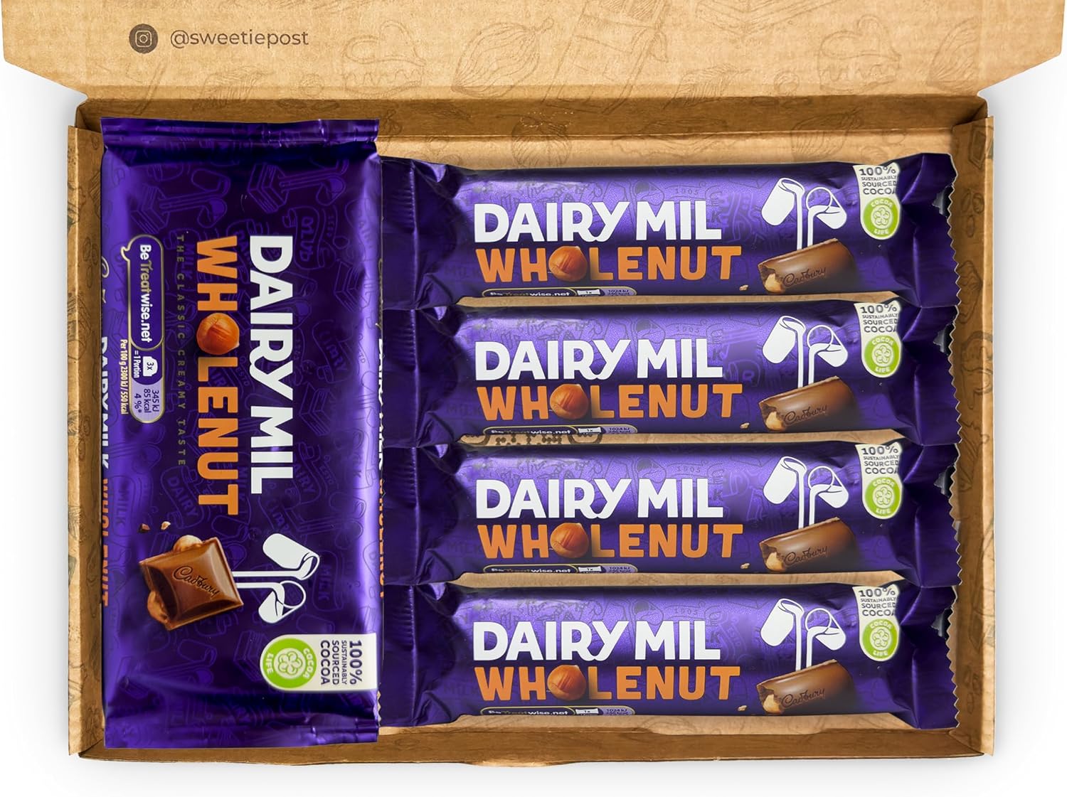 Wholenut Chocolate Gift Box, Whole nut Dairy Milk chocolate present, UK Favourite Chocolate Brands, Perfect for Nut Chocolate Lovers