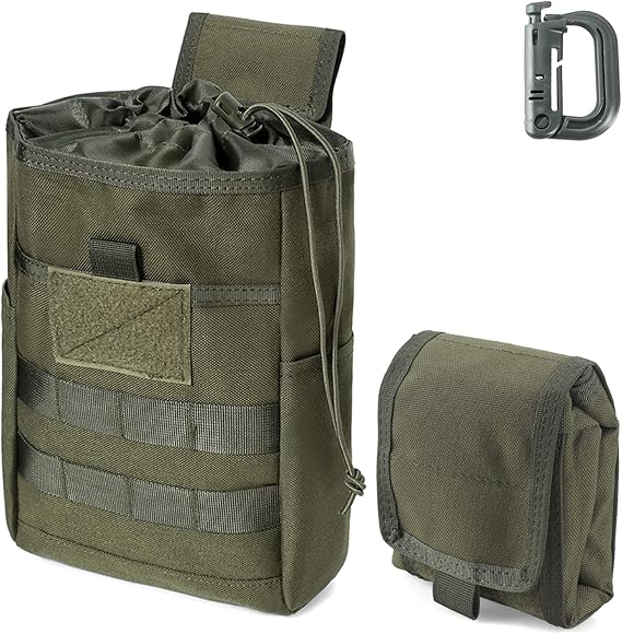 WYNEX Molle Dump Pouch, Tactical Dump Pouch Foldable Mag Dump Pouch Magazine Utility Roll Up Wiast Bag Drawstring for Belt Pack Accessories