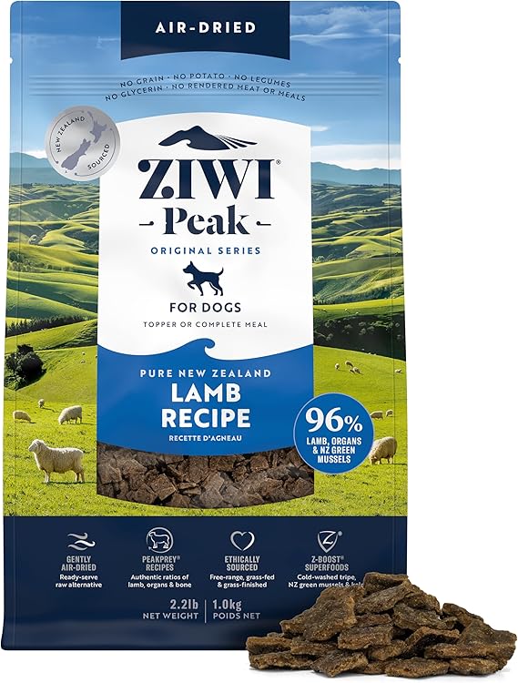 ZIWI Peak Air-Dried Dog Food Lamb - All Natural, High Protein, Grain Free, Limited Ingredient w/ Superfoods (35.2oz)