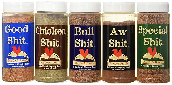 Special Shit - Shit Load Big 5 Sampler (Pack of 5 Seasonings with 1 each of Bull, Special, Good, Aw, Chicken | Includes Bull Shit, Special Shit, Good Shit, Aw Shit & Chicken Shit, Gluten Free, No MSG, BBQ Rub Variety Pack