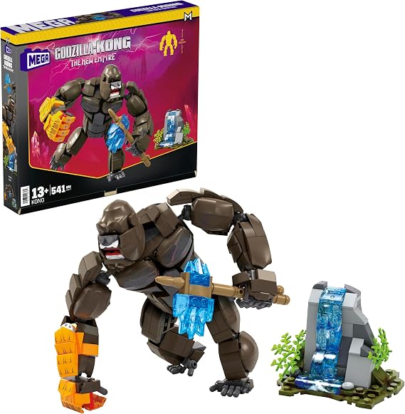 MEGA Godzilla x Kong The New Empire Building Set Action Figure Kong with 541 Pieces and Accessories, 12 Inches Long, for Adult Collectors