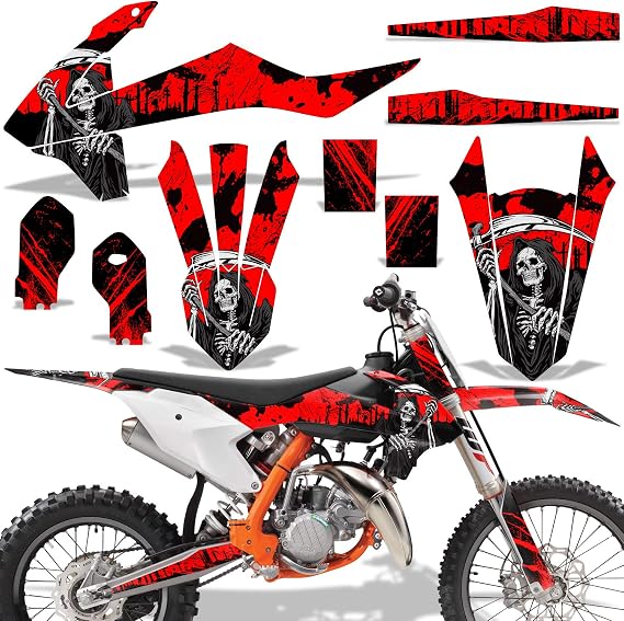 MX Dirt Bike Graphics kit Sticker Decal Compatible with KTM 85 SX 2018-2020 - Red Reaper V2