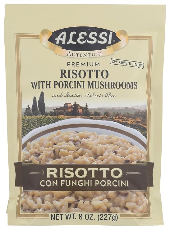 Alessi Autentico, Premium Seasoned Risotto, Italian Arborio Rice, Easy to Prepare, 8oz (Porcini Mushroom, Pack of 1)