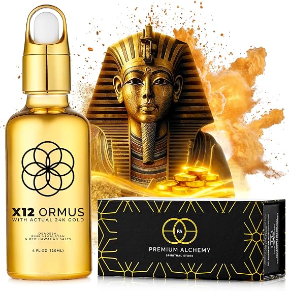X12 Ormus Monoatomic Gold - Liquid Trace Mineral Blend with 24K Gold Made by Real Alchemists - Dead Sea & Himalayan Salt - 4 fl oz