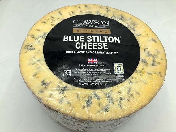 Tuxford & Tebbutt English Blue Stilton Cheese - Full Rich & Creamy, 9 Pound Half Wheel