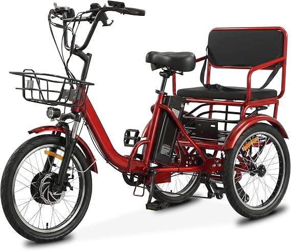 Senior Mobility Scooter, Mobility Scooter with People, 500W Peak Power with Large Capacity Storage Racks and Rear Seat, Holds 330 lbs 15AH Removable Lithium-Ion Battery, 50 Miles Range 18/Mile/Hour