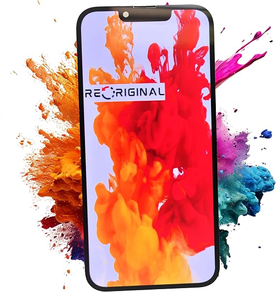 Genuine OEM OLED Full HD Screen and Digitizer Assembly for iPhone 14 - Keep Face ID - Get Waterproof Sticker and Screen Protector Included, Black