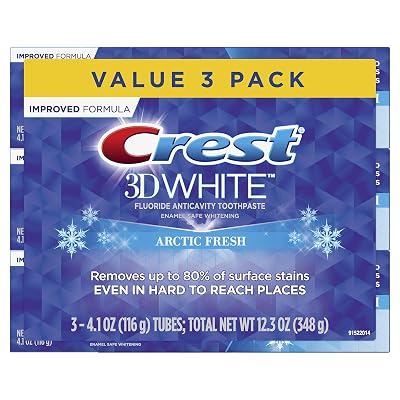 Crest 3D White Whitening Arctic Fresh Toothpaste, 4.1 Ounce Pack of 3