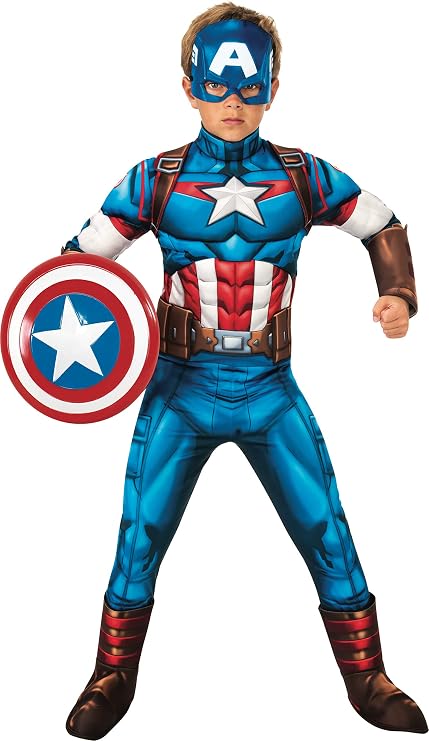 Rubies boys Boy's Marvel Avengers Deluxe Captain America Costume