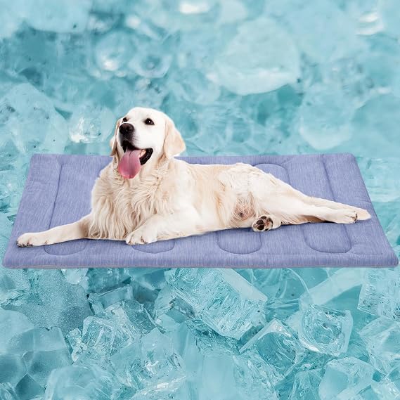 Cooling Mat for Large Dogs - Double-Sided Waterproof & Cool, Q-MAX>0.47, Portable Dog Cooling Mat for Summer. (L (36''x23'')