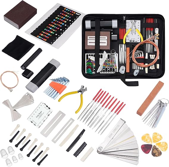 84Pcs Guitar Tool Kit, Guitar Cleaning Kit, Guitar Accessories Guitar Setup Kit, Guitar Repair Kit for Acoustic Electric Guitar Ukulele Bass Banjo, Guitar Maintenance Kit Guitar Gifts for Musicians