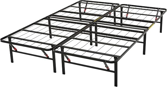 Amazon Basics Foldable Platform Bed Frame, Tool-Free Assembly, Under-Bed Storage, Queen 140 x 200, Black