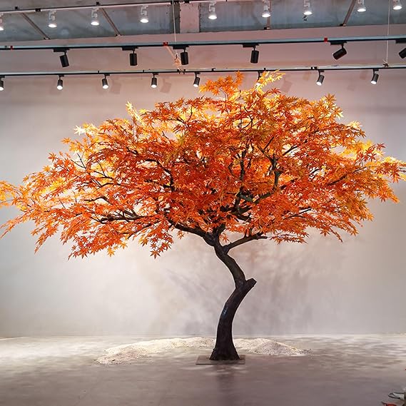 Large Japanese Red Maple Faux Tree High Faux Silk Plant Large Artificial Maple Trees Artificial Tree for Indoor and Outdoor Scenery Upgrade Landscape Trees for Home Office Decor Shopping mall(1.8/70.9
