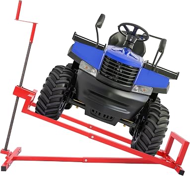 HECASA Lawn Mower Lift Jack 882lbs Universal Fit for Ride on Lawn Mowers & Garden Tractors Adjustable Telescopic Maintenance Jack Lifting Platform with Manual Handle Red Steel Powder Coated | 882lbs Capacity, Universal Fit for Ride on Lawn Mowers & Garden Tractors, Adjustable Telescopic, Manual Handle