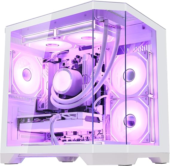 Ocean of Stars Gaming PC Desktop -AMD Ryzen 7 7800X3D 4.2GHz -Intel Arc B580 12GB -32GB DDR5 RAM -1TB PCIe +1TB SATA SSD -WiFi + BT -850W PSU -Windows 11 -RGB Prebuilt Tower Computer -White